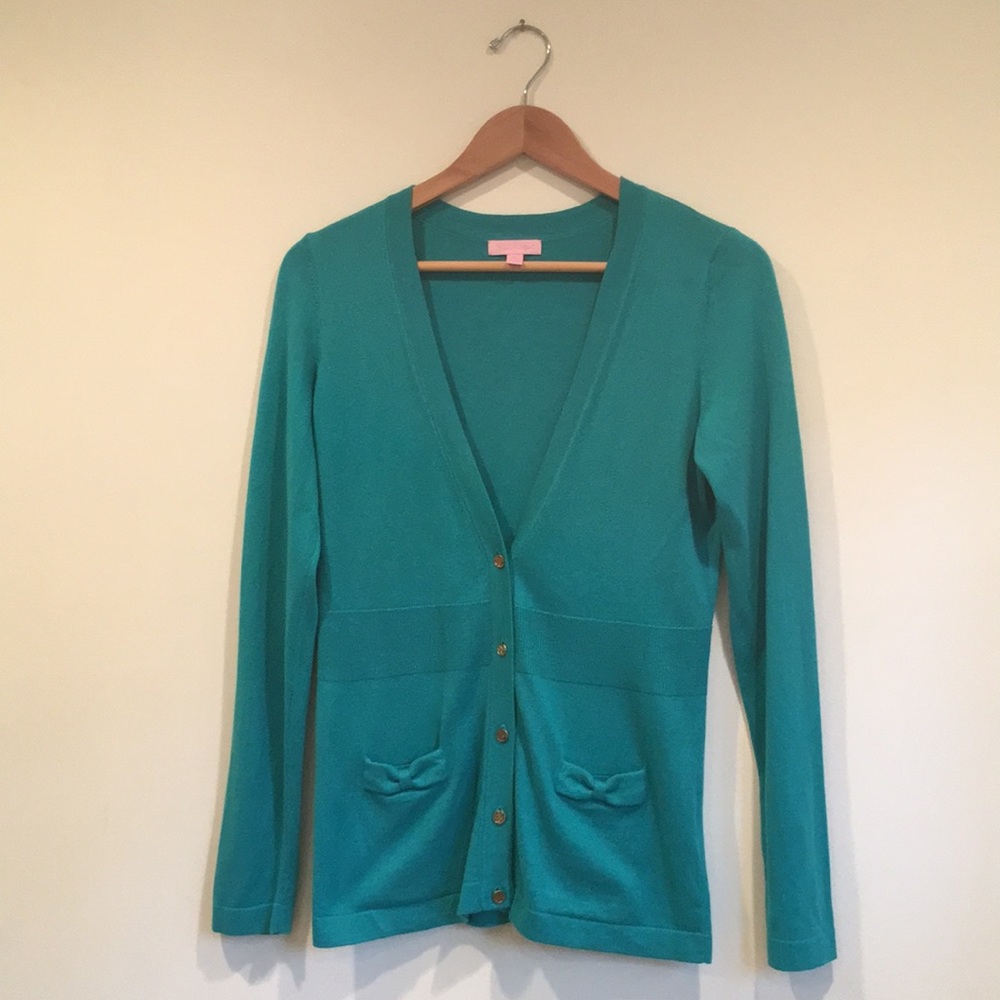 Lilly Pulitzer turquoise green cardigan